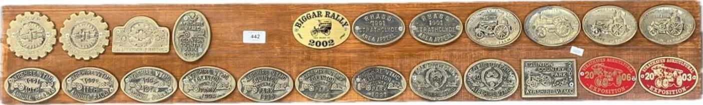 A wall mounted vintage Scottish Ayrshire steam engine plaques