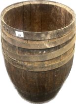 Antique metal bound barrel [62x38.5cm]