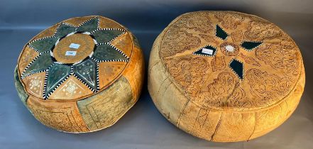 A collection of two vintage Moroccan pouffe's [56cm]