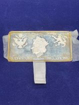 Boxed Danbury Mint Solid silver ingot with certificate. [48.34grams]