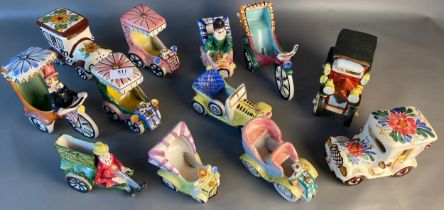 A collection of Italian ceramic classic car models