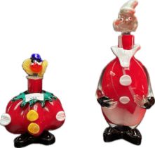 Two Murano glass clown decanters [30cm]
