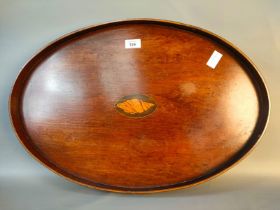 An Edwardian gallery serving tray of oval form[61cm]