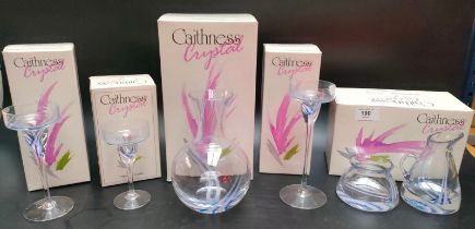 A Collection of Caithness glass ware vases [all with boxes]