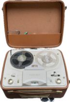 A vintage Ferguson reel to reel player in fitted case