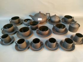 A Wedgewood black jasper ware tea/ coffee service