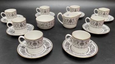 A Royal Worcester Padua pattern tea service with sugar bowl & cream jug