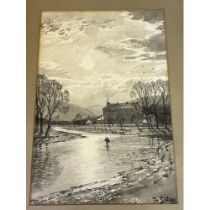 TOM SCOTT R.S.A., R.S.W (SCOTTISH 1854-1927) Original black and white wash watercolour titled