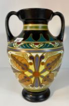 A Large Dutch Gouda ware vase set with retro design [36cm]