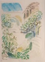 Peter Eastham [1956] Aquatint in colours ''Tropical Garden l'', signed. 89/200 [Frame 106x82cm