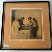 Salomon Van Abbé (1883-1955) Limited edition framed etching ‘Declarations’, signed. (17/50) [