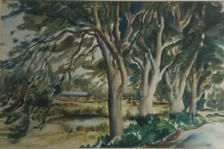 George Wright Hall (1895-1974) Watercolour titled ''Galloway Landscape'', signed. [Frame 64x79cm]