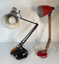 2 mid century anglepoise table lamps