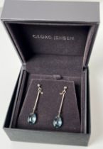 A Boxed pair of Georg Jensen 925 silver earrings; Timeless Georg Jensen Vivianna Torun 'Dew Drop'