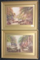 Milton Drinkwater (1862-1923) A pair of watercolours ''Fairy Glen, bottom of Loch'', signed. [
