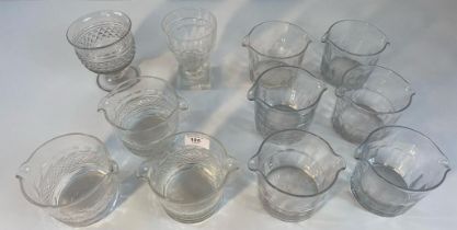 A collection of Victorian & Georgian wine glass rinsers & 2 antique glass goblets [9.5cm]