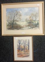 Two Artworks; Sybil Swan Watercolour titled ''Winter in the Borders'', signed and dated '1991. M.