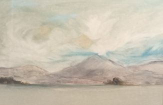 Ralph A Stephen Watercolour titled ''Loch Lee, Glenesk'', signed. [Frame 43x53cm]