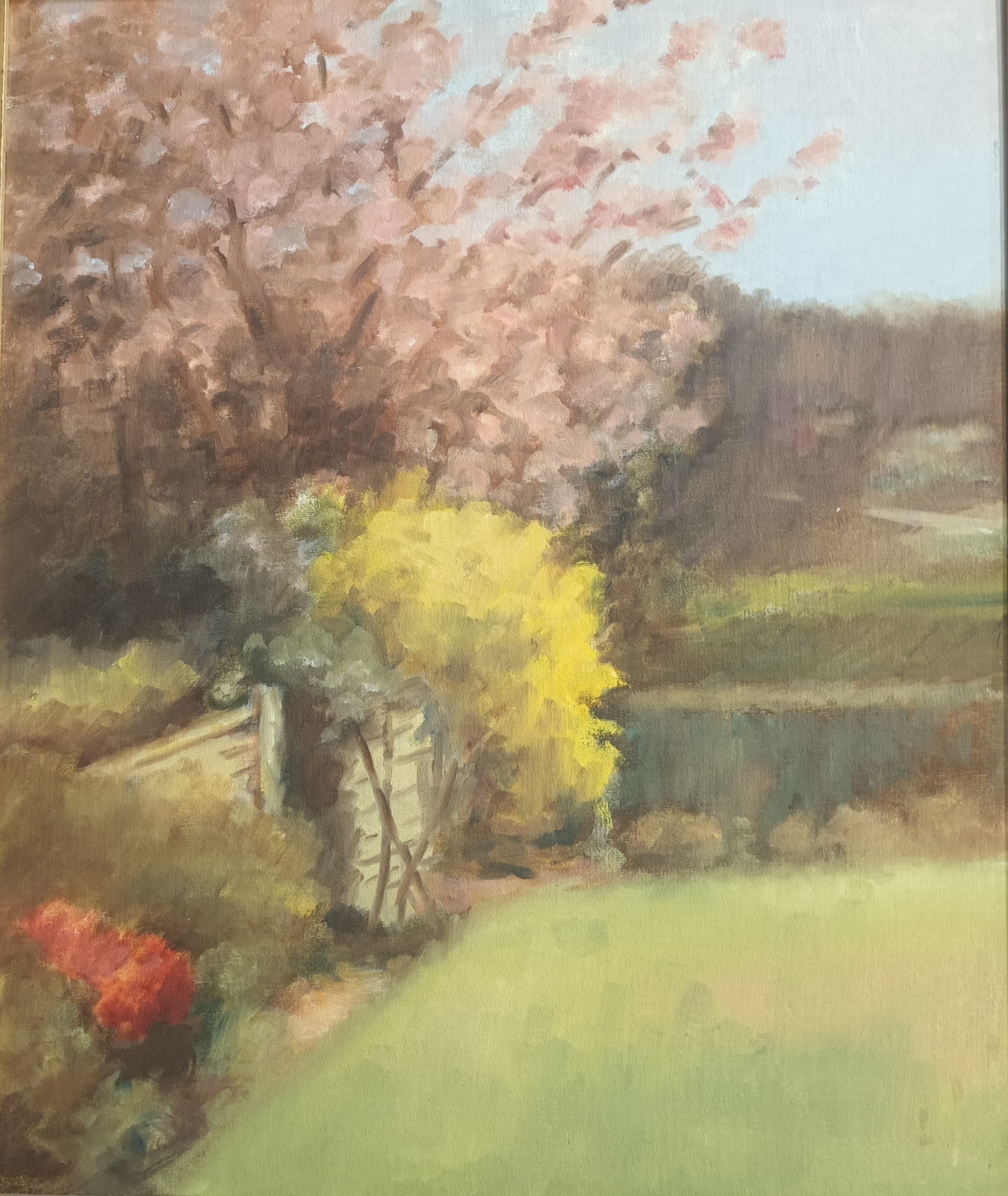 Oil on canvas/board ''Blossom Tree'', unsigned. [74x64cm]