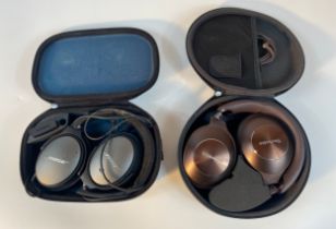 A Bose set of head phones in fitted bag along with technics set of head phones in fitted bag