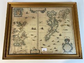 A Framed map of the Isles of Shetland & Orkney [60x47cm]