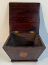 A 19th century stained arts and crafts document Box raised on bun feet [15x26x26cm]