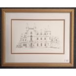 Fiona Munn Ink titled ''Buchannan Castle'', signed. [Frame 53x66cm]