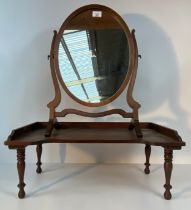 A 20th century mahogany dressing table mirror and serving tray [57x40cm]