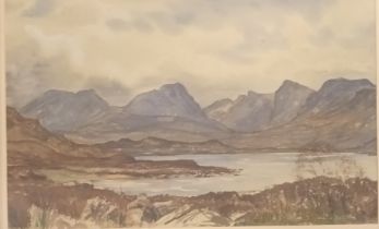 Ray Lawson Watercolour 'Coigach Hills, and Loch Badygyle, Wester Ross. [57x75cm]