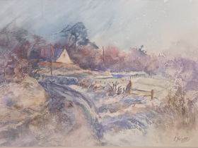 E. Yule [93] Watercolour 'Snowy Morning' [56x69cm]