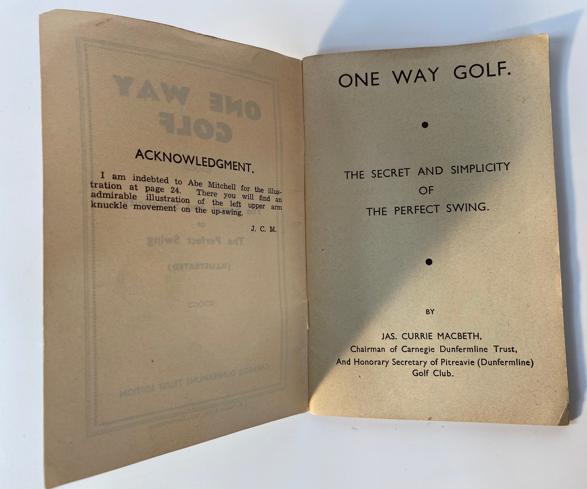 A Carnegie Dunfermline trust 'One way golf' book The secret and simplicity of the perfect swing - Image 4 of 14