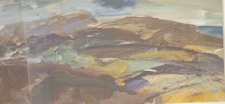 Gail Harvey Oil on board 'Moorland Loch' [46x70cm]