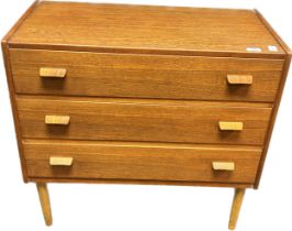Mid Century chest of drawers, three long drawers [94x78x41cm]
