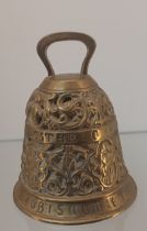 Antique carved brass bell