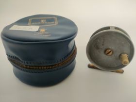 Vintage William Robertson of Glasgow fly fishing reel with brass tension screw, Hardy Dry Fly DT-4