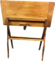 19th century mahogany travelling campaign desk/games table, makers; J. C. Vickery. To Her Majesty