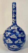 A Chinese bottle Neck blue and white vase in flower design [30cm]