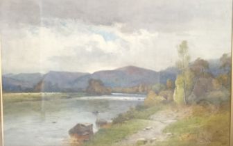 J. Bunting Watercolour on board Landscape Framed [57x76cm]