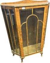 Antique Art Deco glazed walnut display unit, [124x89x32cm]
