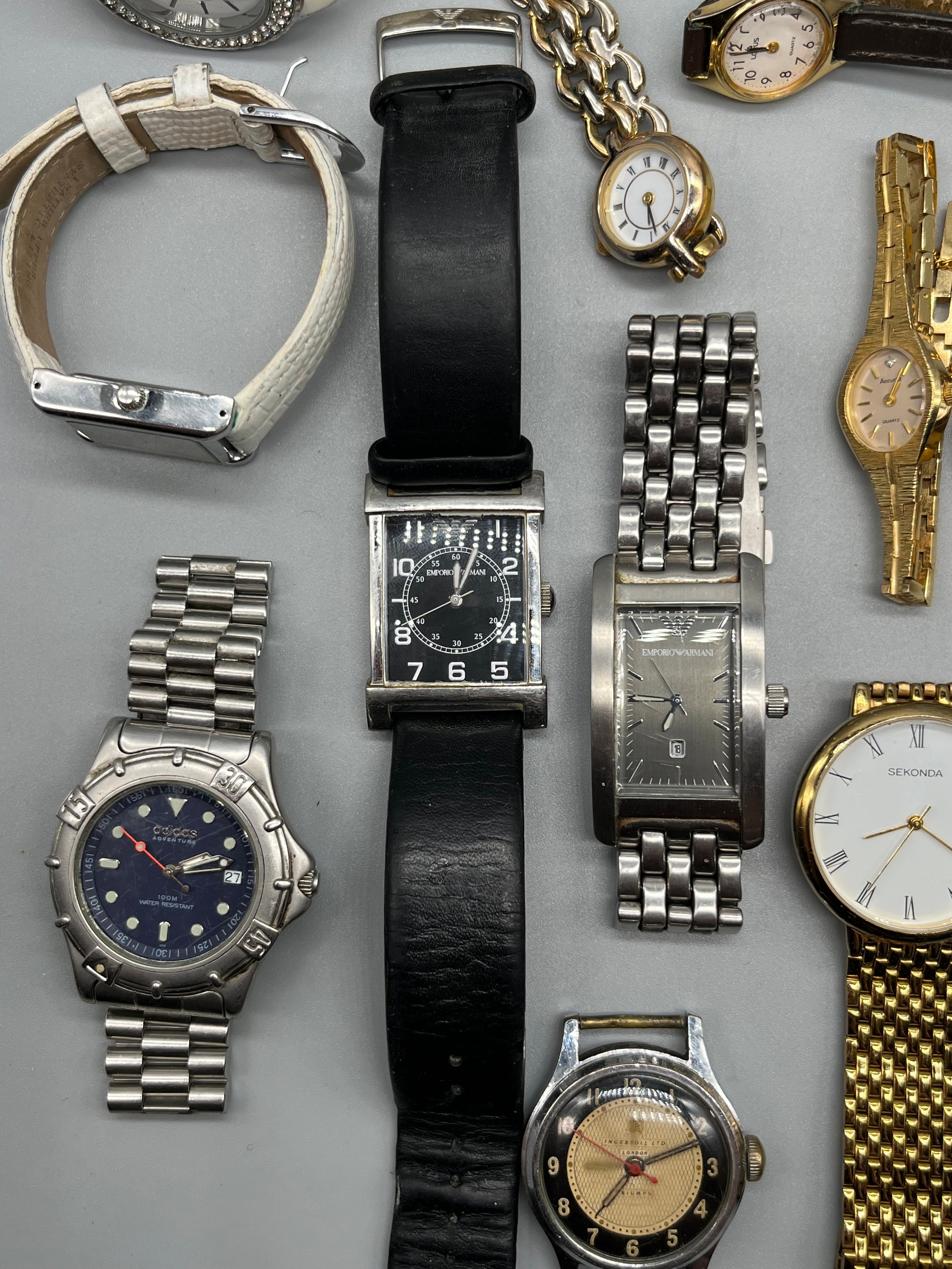 A Collection of various watches; Vintage Ingersoll Triumph watch, Two Emporio Armani watches, Rotary - Image 3 of 3