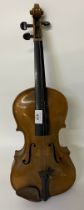 An antique German Marcus stainer violin with impressed stainer back stamp to back of violin [59cm]