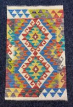 A Chobi kilim hand woven rug [90x57cm]