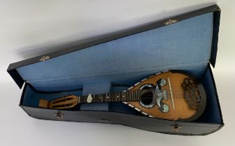 Alfredo Albertini Bowlback Mandolin in rosewood, has decorative mother of pearl and celluloid on