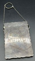 Sheffield silver card case, engraved to the front. Produced by Walker & Hall. [9.5x6.5cm] [77grams]