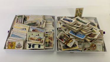 A large collection of wills & players cigarette cards; steam trains & classic cars with many more