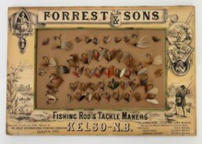 An antique Forrest & sons kelso N.B trout flies advertising sign [41x28cm]