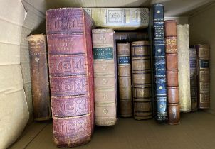 A collection of antique books; Scott's poetical works, shakespeare V bacon book, the book of