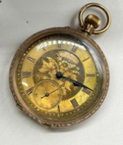 Antique 9ct yellow gold fob pocket watch; A Fraser of Aberdeen. In a working condition. [35.44grams]
