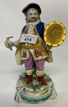 A Royal Crown Derby Porcelain Figure Of Man With Sword And Shield (Sword Broken) [22cm]