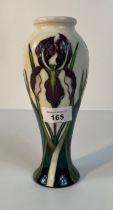 A Moorcroft Pottery: A Moorcroft Collectors Club 'Purple Iris' pattern vase designed by Nicola